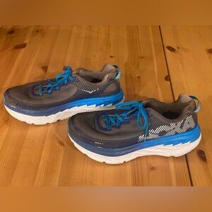 Hoka Bondi 5 Running Athletic Shoe "Charcoal Grey/True Blue 8.5 Women’s